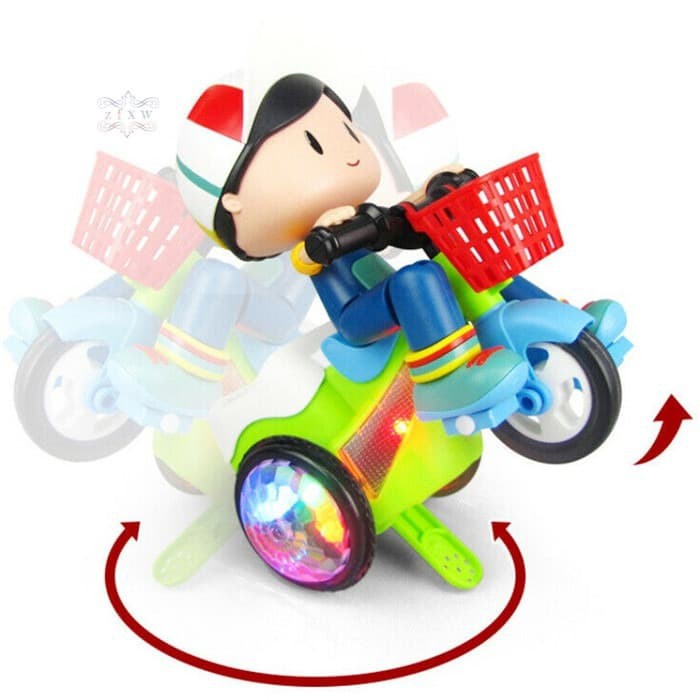 Kids Rotate Stunt Tricycle Dynamic Lighting Mainan Anak Sepeda Cewek Cowok Murah