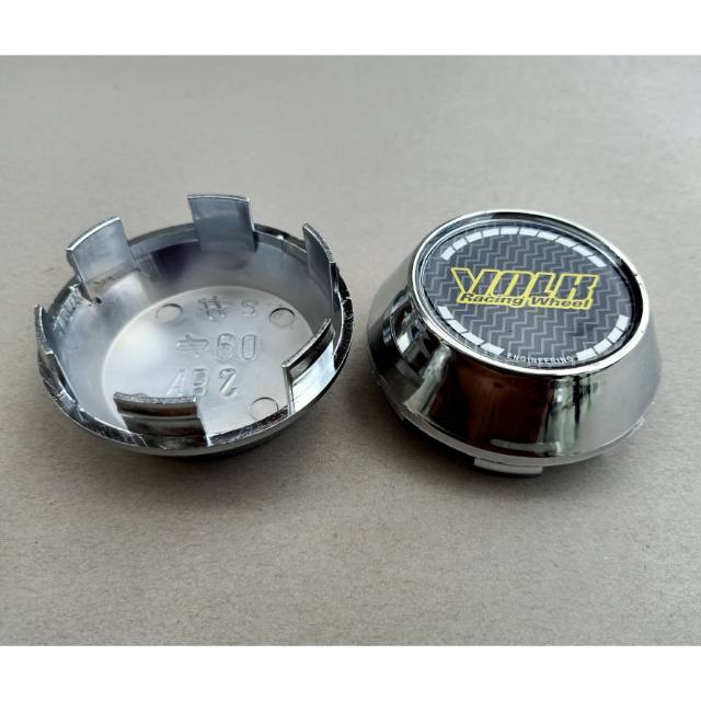 Tutup Dop Velg Volk Racing Wheel Chrome Variasi Kerucut Kaki 6 cm / 5.9 cm Topi 6.4 cm Cover As Roda