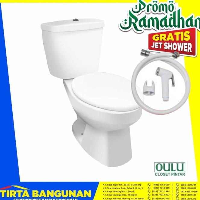 Promo Ramadhan Kloset Duduk Oulu A626 Closet Two Piece Free Jet Shower