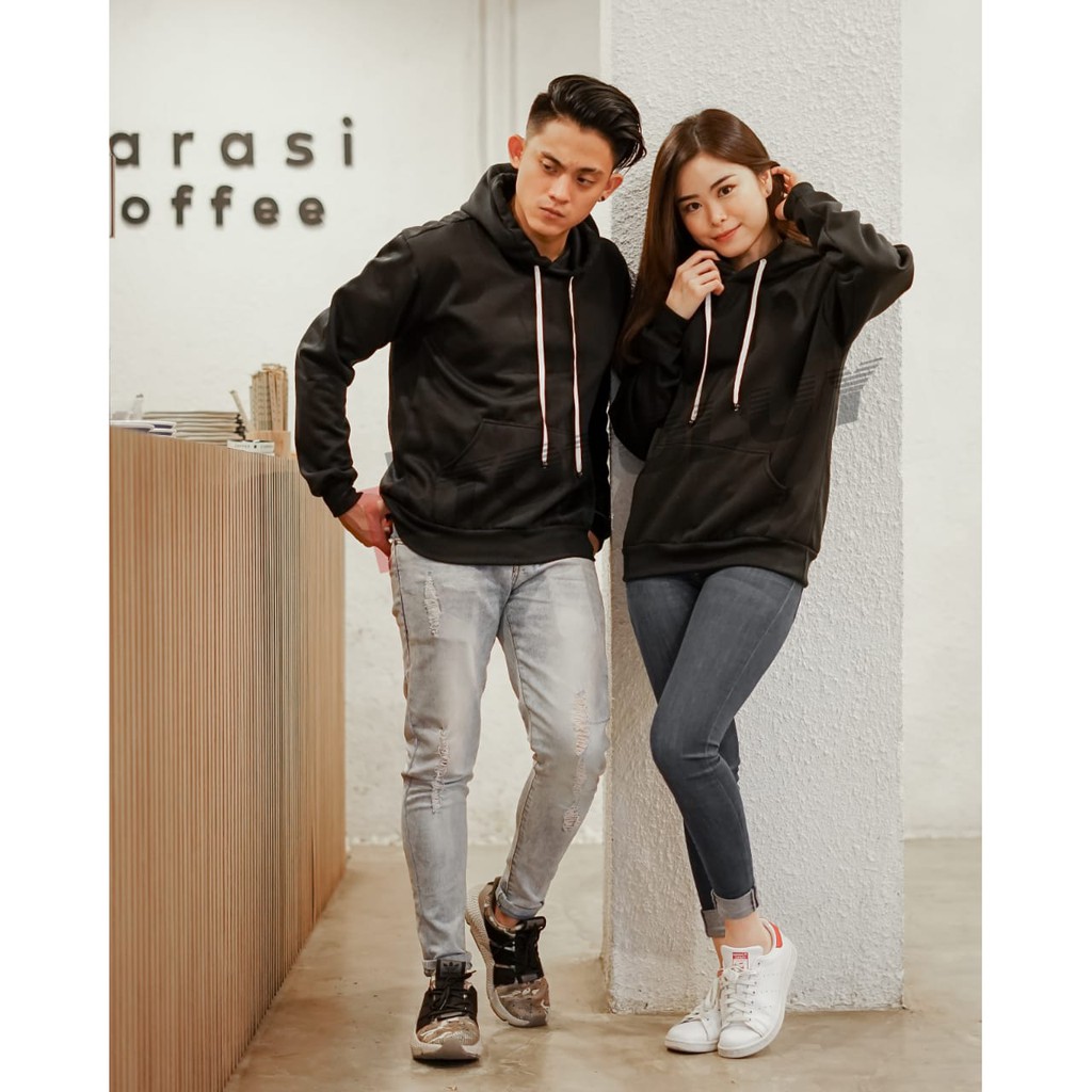 MUKZHOP - COUPLE HOODIE SWEATER / UNISEX / TOTOLUY / SWEATER POLOS / HITAM