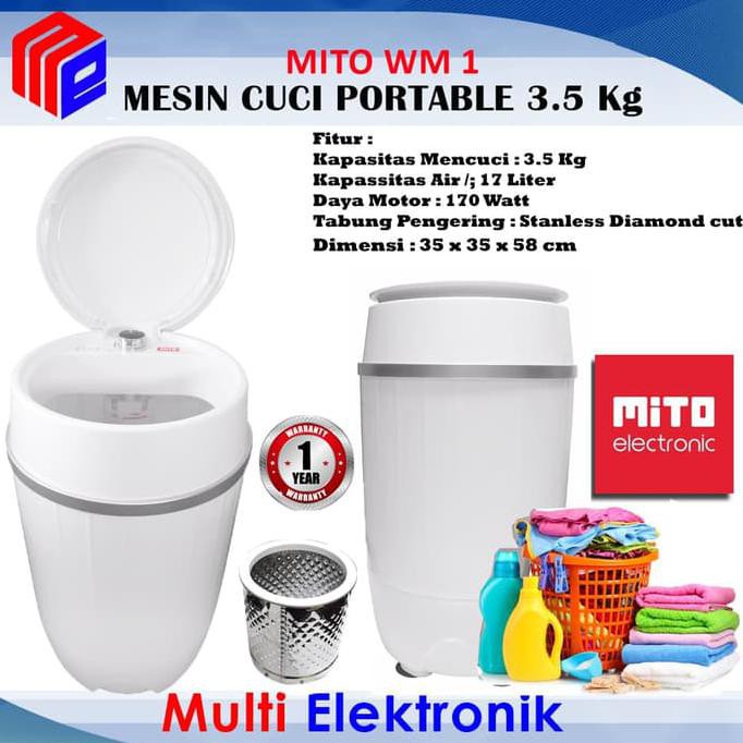Mesin cuci portable Mito WM1 - Mesin Cuci Mini Portable 3,5 KG