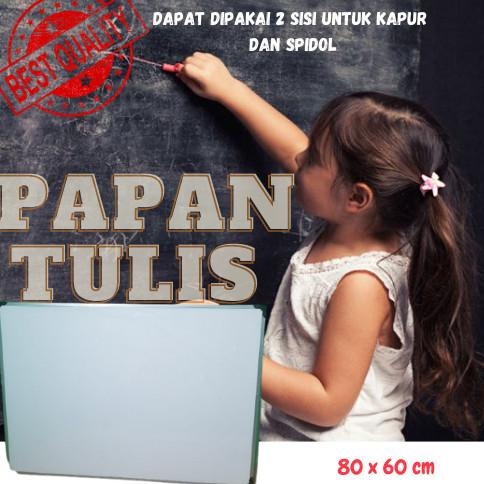 

!!!!!!] PAPAN TULIS/WHITE BOARD DUA SISI SPIDOL DAN KAPUR 60 X 80 cm