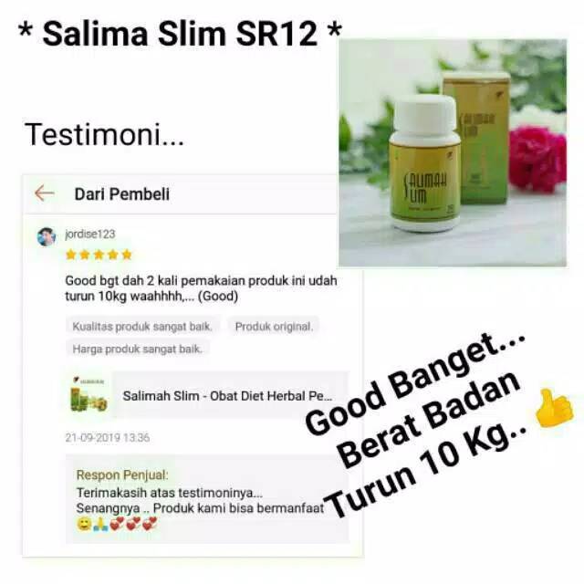 Paket Pelakor Pelangsing Badan Cepat dan Ampuh Peluntur Lemak Kotor BPOM Salimah Slim SR12 Original Perut Buncit Wanita Herbal Ori 100%