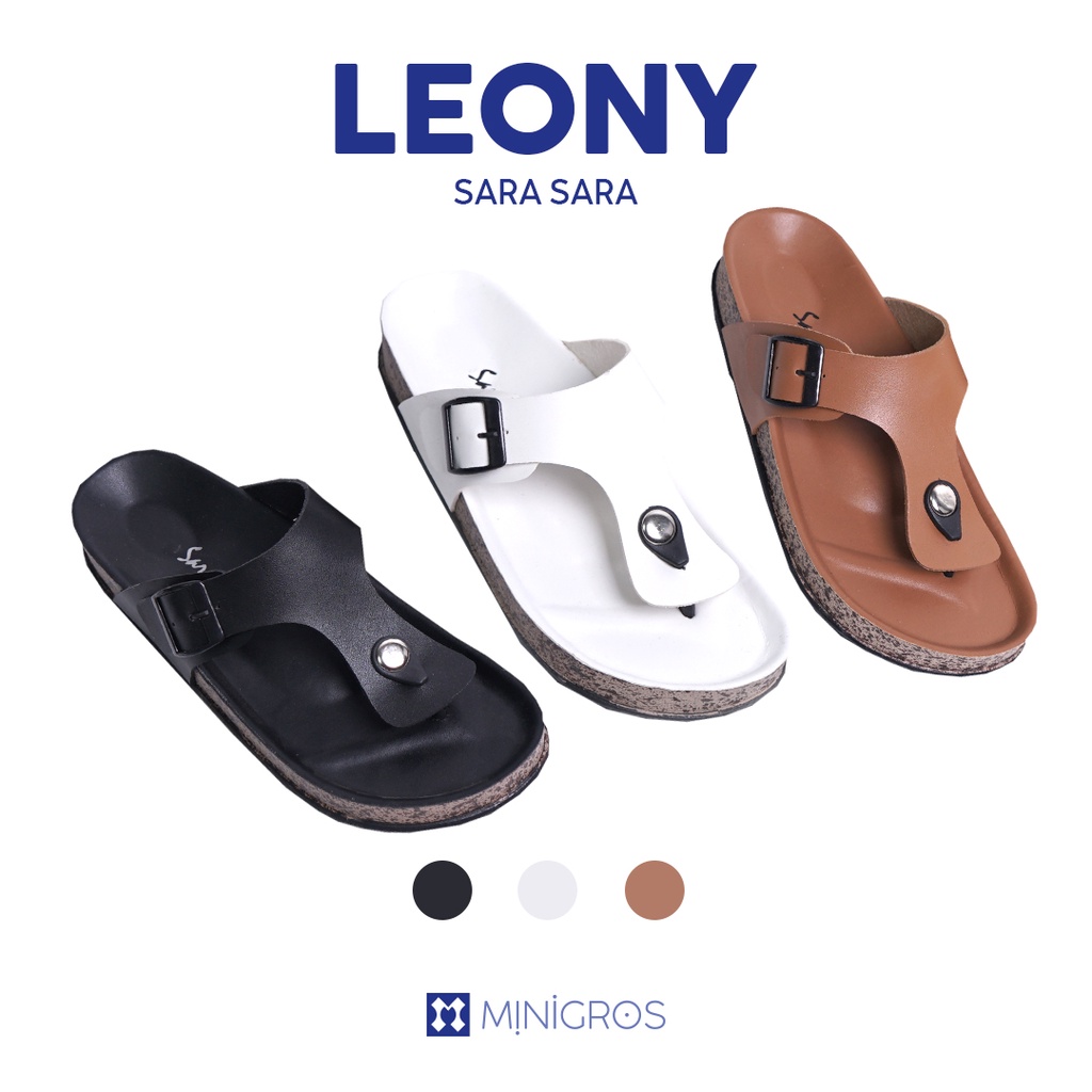 Sara Sara LEONY Sandal jepit wanita casual sendal japit cewek sol puyuh model birken kekinian