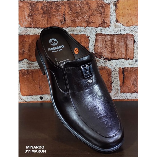 sepatu sandal pria , sepatu sandal cowok , sepatu casual / formal bahan kulit asli merk MINARDO