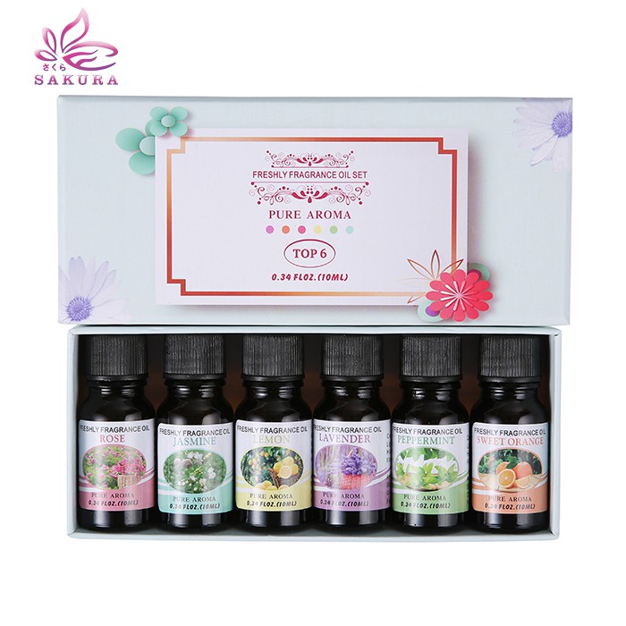 Oil aromaterapi paket 6 PCS Minyak Aromaterapi esensial Oil 10 Ml - SOSOYO