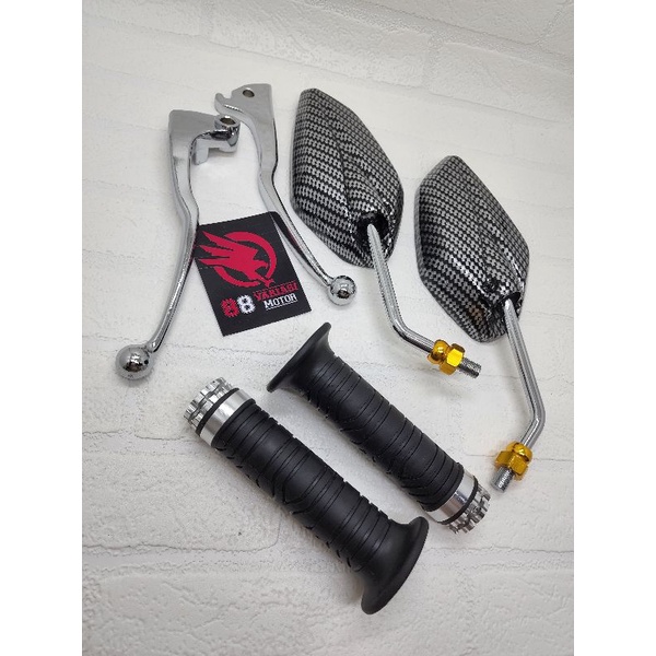 Paket Handle Rem Yamaha Vixion Plus Spion Jupiter Karbon Chrome Dan Handgrip Ring Jalu CNC