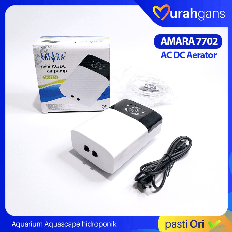 AMARA 7702 Aerator Aquarium AC DC Amara 2 Lubang Original