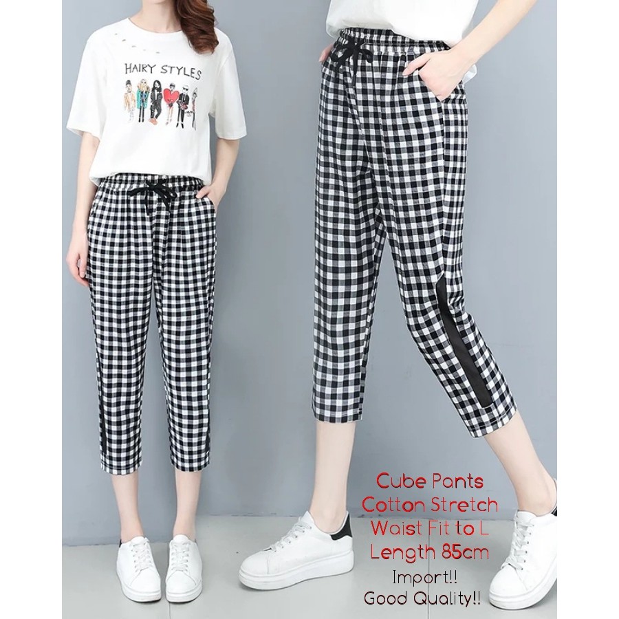 CUBE PANTS CELANA  LEGGING 3 4 WANITA  FASHION WANITA  SKINNY 