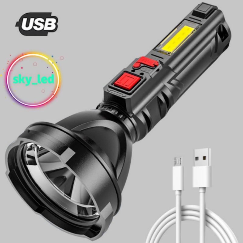 SKY_LED / SENTER COB USB CHARGING /FLASHLIGHT L 830 /SUPER TERANG