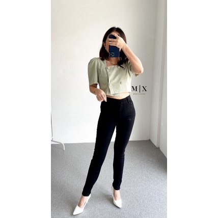 JEANS IMPORT HIGHWAIST PANTS CELANA DENIM SKINNY WANITA CEWEK MX824