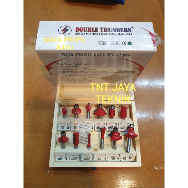 MATA TRIMER PROFIL KAYU SET 12 PCS DOUBLE THUNDER / MATA PROFIL / MATABOR TRIMER