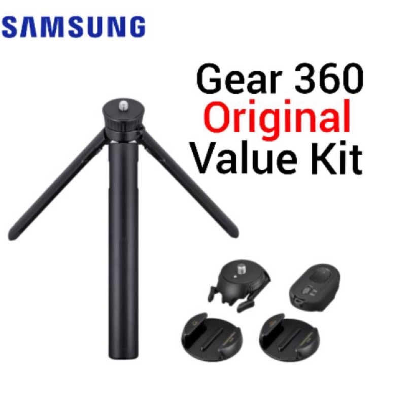 Samsung Gear 360 Original Value Kit Tripod Monopod Tongsis Remote All In One Buckle