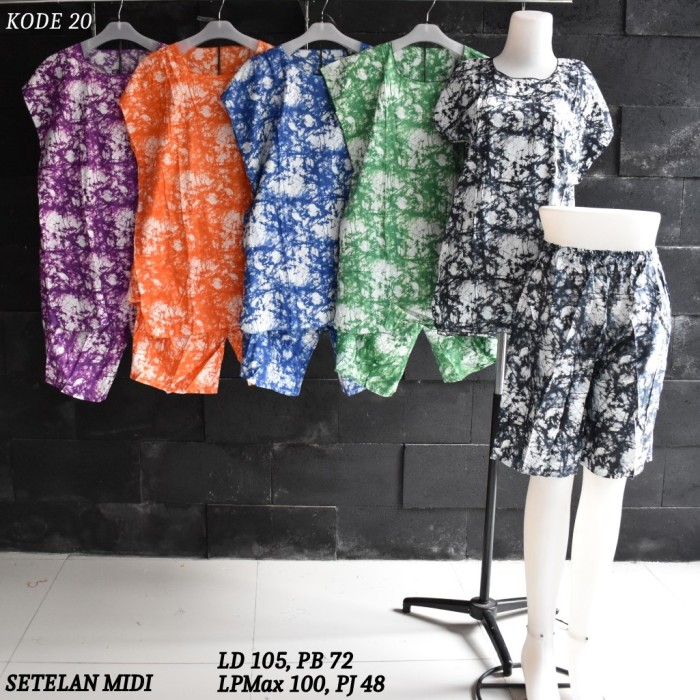 Grosir Setelan Kulot Midi Rayon Murah Baju Tidur Kode 20