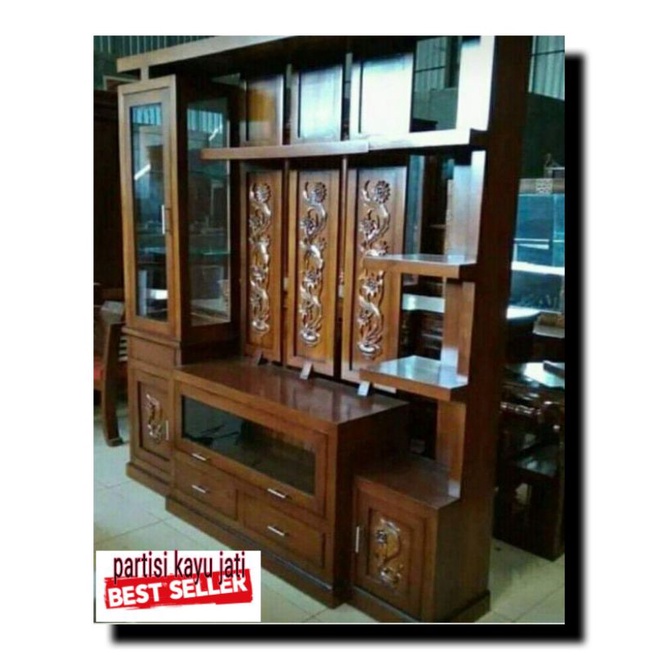 PARTISI KAYU JATI PENYEKAT RUANGAN JATI JEPARA