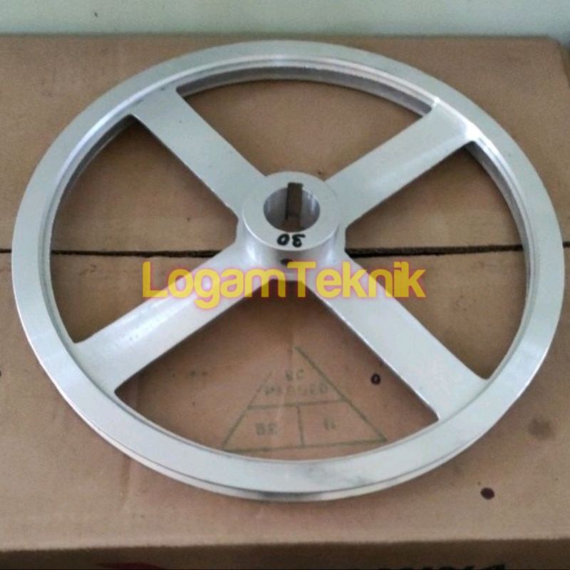 Puli pulley pully A1 -  30 cm lubang as 30 mm poly alumunium