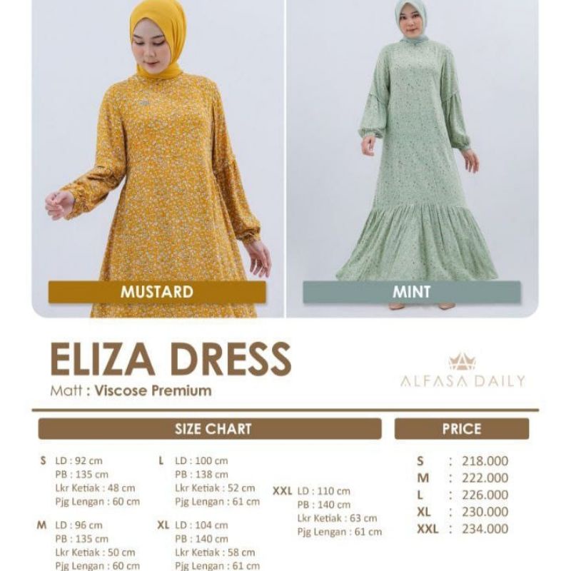 ELIZA DRESS by Alfasa Daily [ NEW - Alasa Dress Collection ] Gamis Alfasa Daily