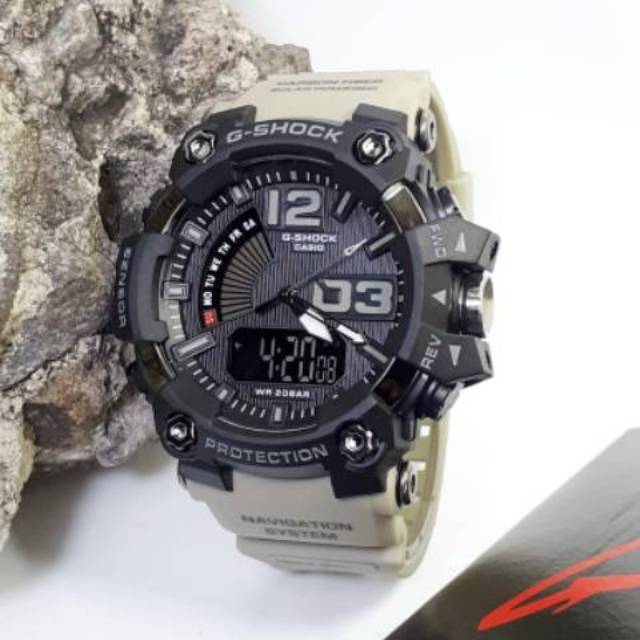 Jam Tangan Casio Gshock Pria - Hitam tali Cream