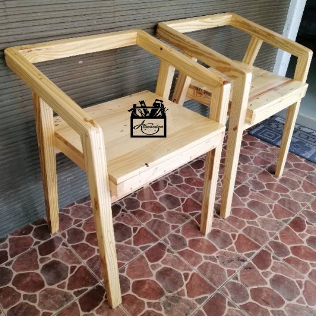 Kursi Kayu Pinus Minimalis Jati Belanda Shopee Indonesia