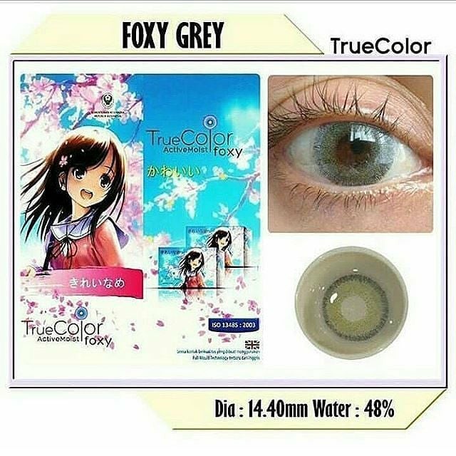 Softlens True Color Foxy DIA 14.40mm / Softlense Soflens TrueColor Foxi Active Moist NORMAL/Lensa  Kontak/BS