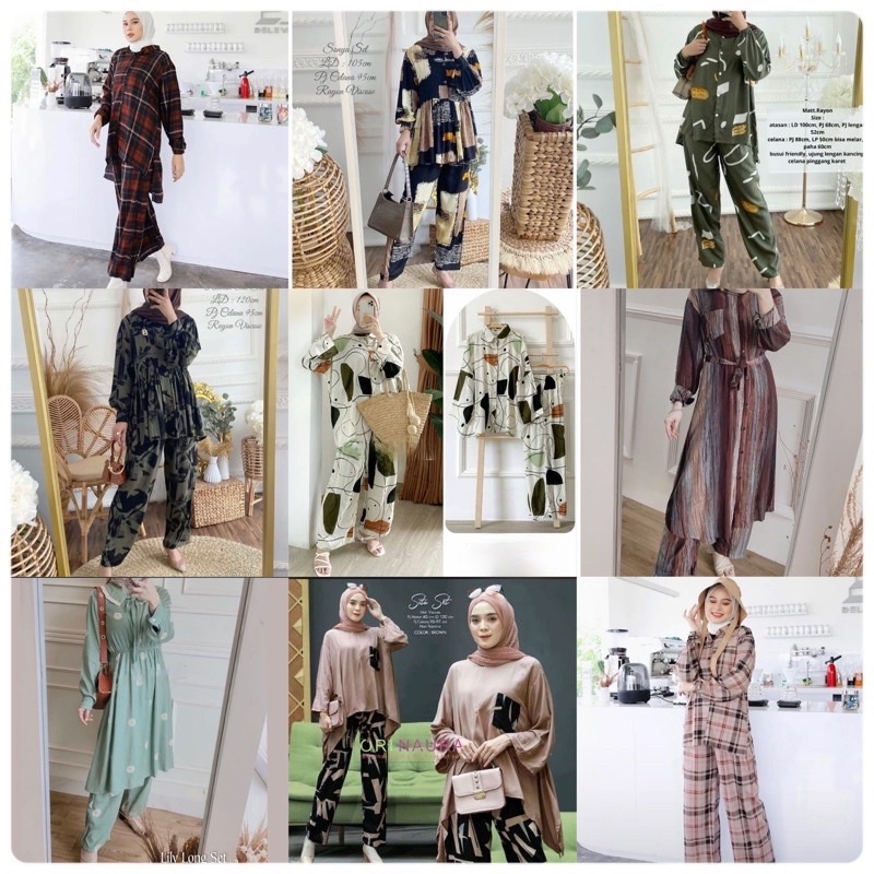 (RPA) ALL ONE SET LV ISABEL OVERSIZE KEMEJA SET RAYON UNIQLO