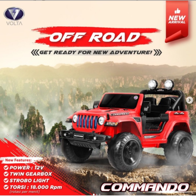 Mainan Anak Mobil Aki Jeep Commando - VOLTA 5088 - tipe Jeep Komando