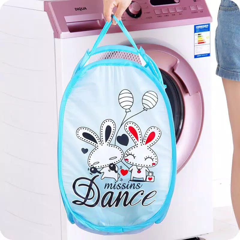 ~ PIYOSHI08 ~ Laundry Bag  Karakter Tempat Baju Kotor Keranjang Motif Lipat PR19