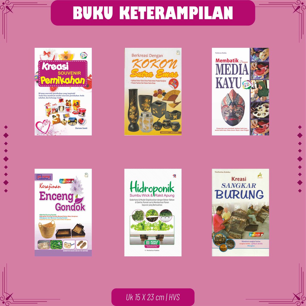 BUKU SENI : KREASI SANGKAR BURUNG KREASI SOUVENIR PERNIKAHAN MEMBATIK DENGAN MEDIA KAYU HIDROPONIK