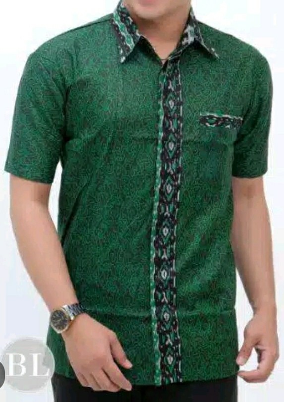 Couple Ayah Dan Anak Batik Mega Mendung Hijau Botol