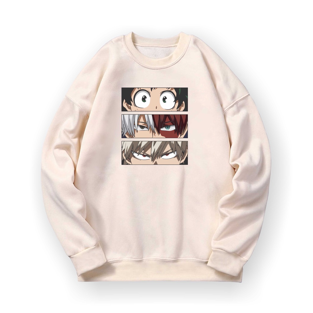 MY HERO ANIME Basic Sweater II MY HERO ANIME  Crewneck Sz M - XL ( Pria &amp; Wanita )