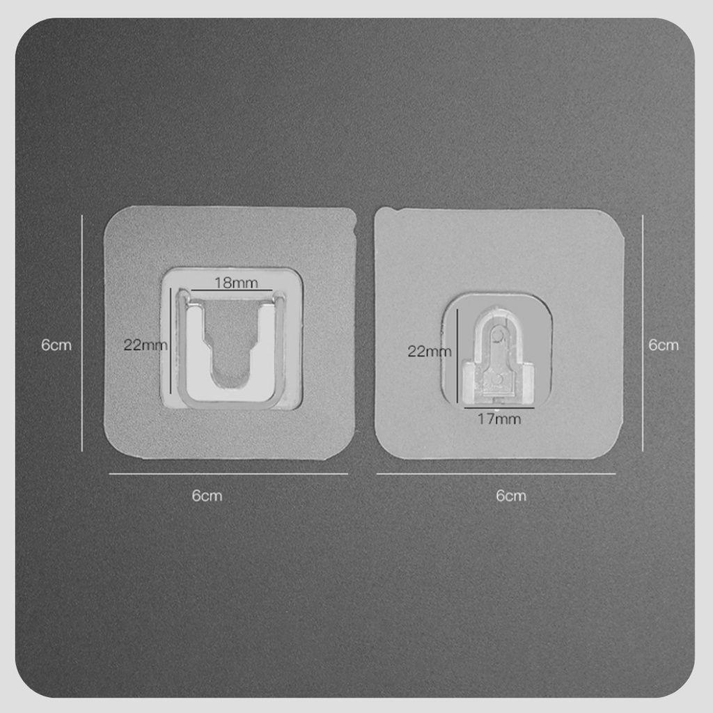 Gantungan Tempel  Tempelan Dinding Dapur Kamar Mandi Remote TV AC Transparan Magic Hook Perekat Set