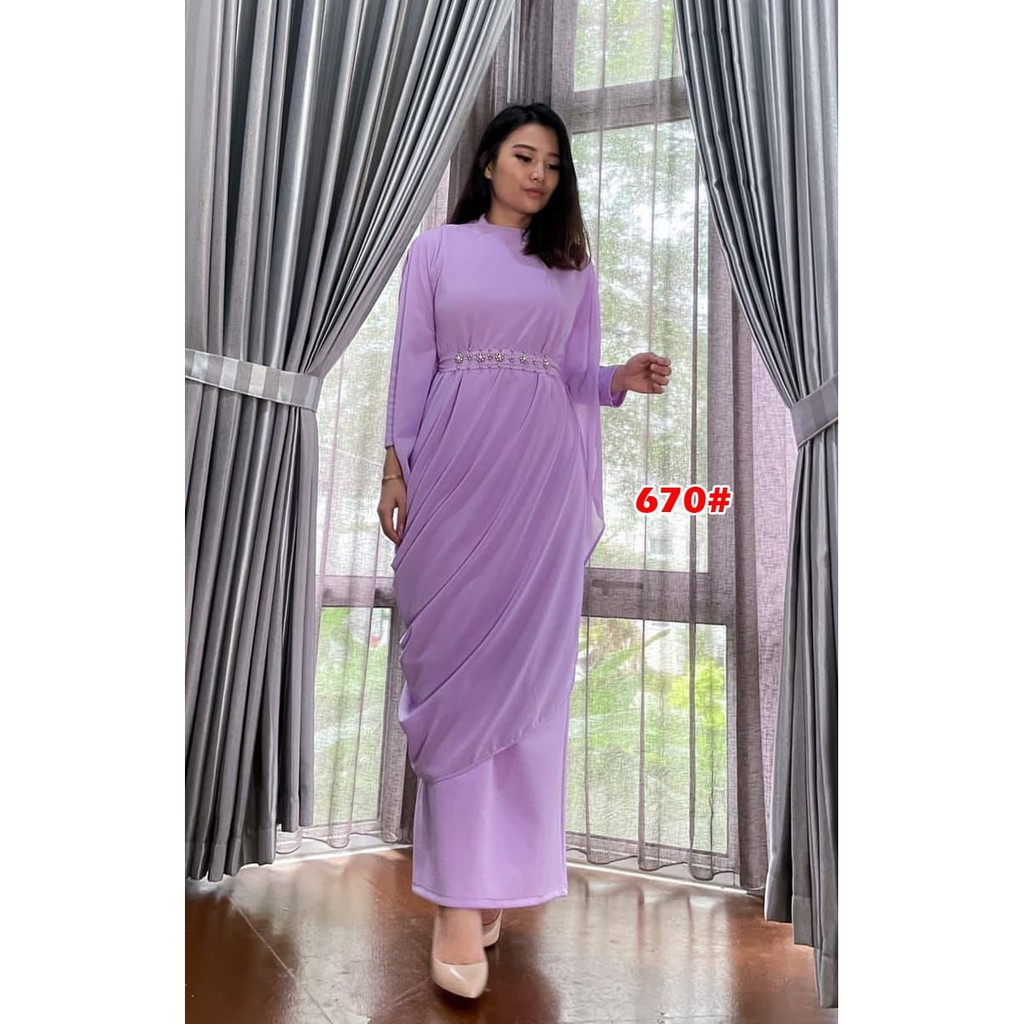 621# maxi dress fashion muslim-670 LILAC