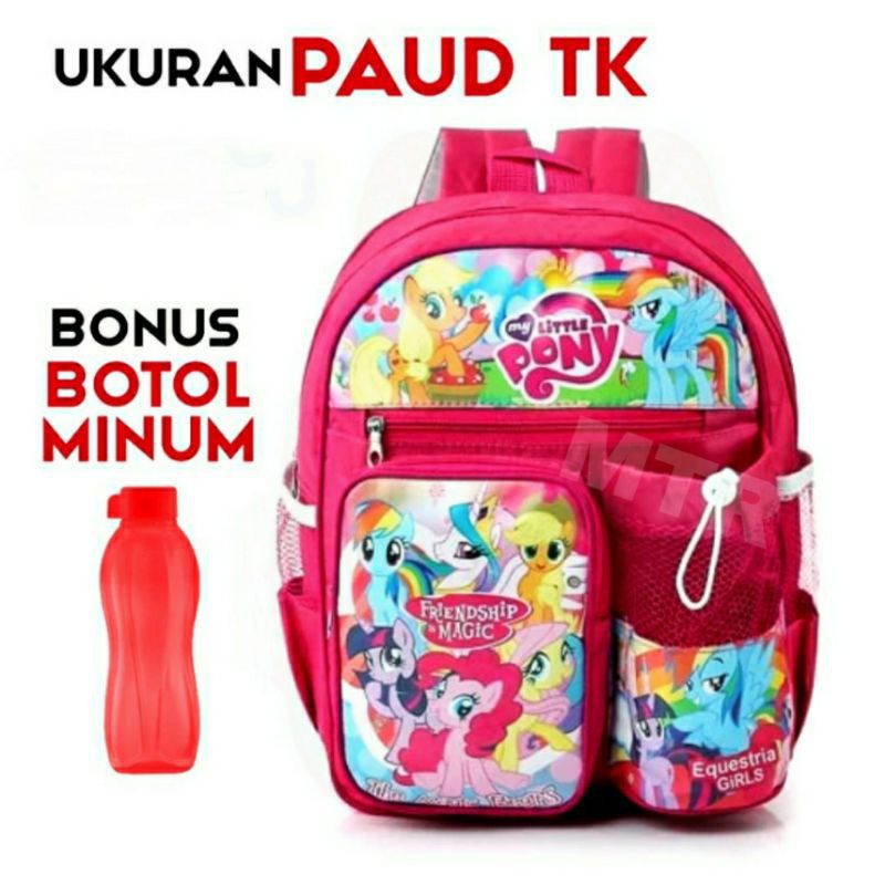 TAS RANSEL ANAK PEREMPUAN/CEWE  PAUD&amp;TK BERHADIAH BOTOL MINUM