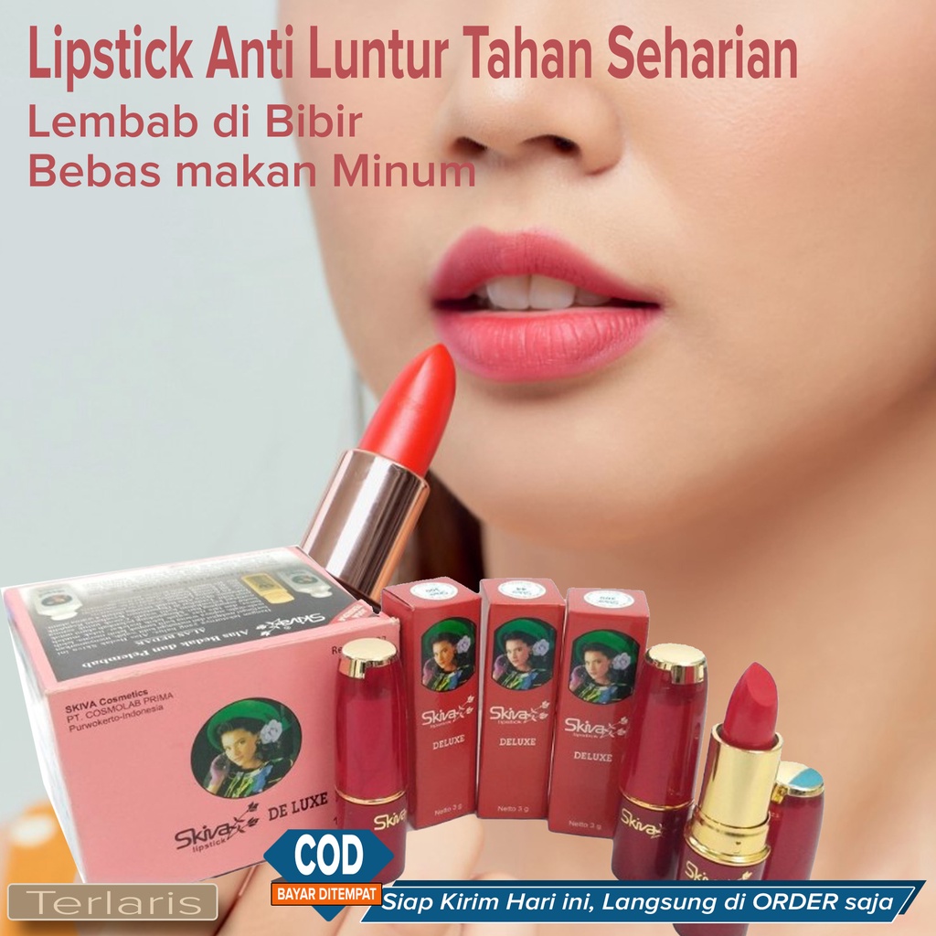 Lipstik Lipstick Anti Luntur Bebas makan Minum Renang Tahan Seharian BAGUS Murah ~ Lipstick skiva De