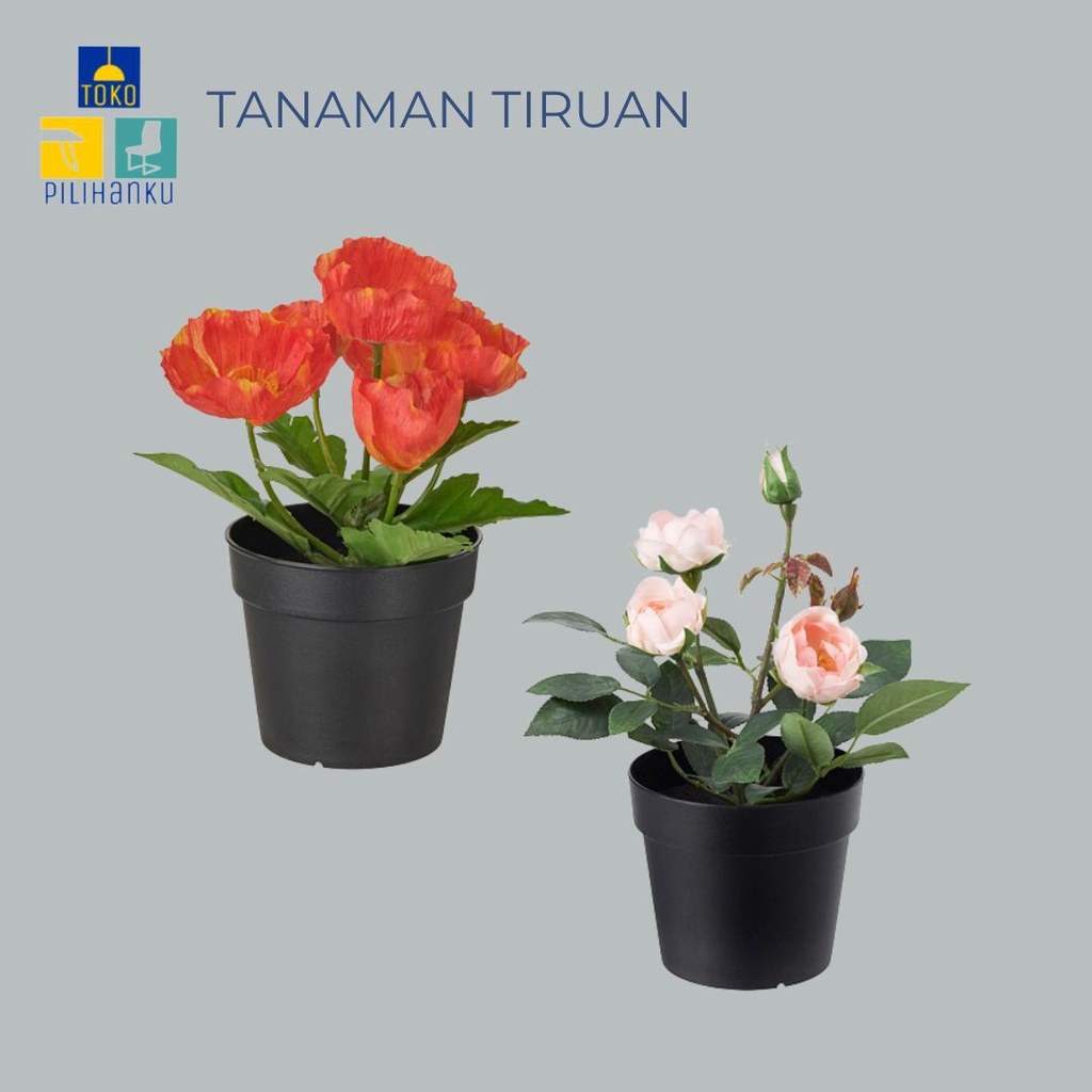 FEJKA  Tanaman Hias 20cm Pot Hiasan Artificial Plastik Dekorasi Pajangan Meja Rumah Kantor bunga pal