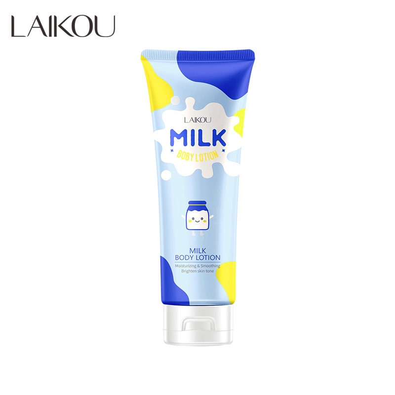 LAIKOU Lotion Tubuh Susu Memutihkan Menghilangkan Kerutan Melembutkan Kulit Untik Kulit Kering Kasar 120g