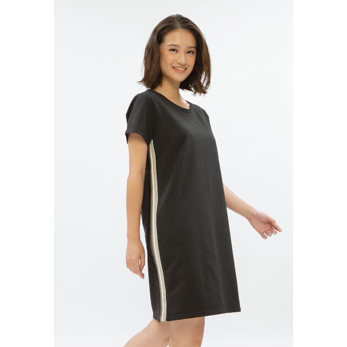 DRESS MINI MINIMAL TATIA TAPE DRESS R BLACK DRESS WANITA