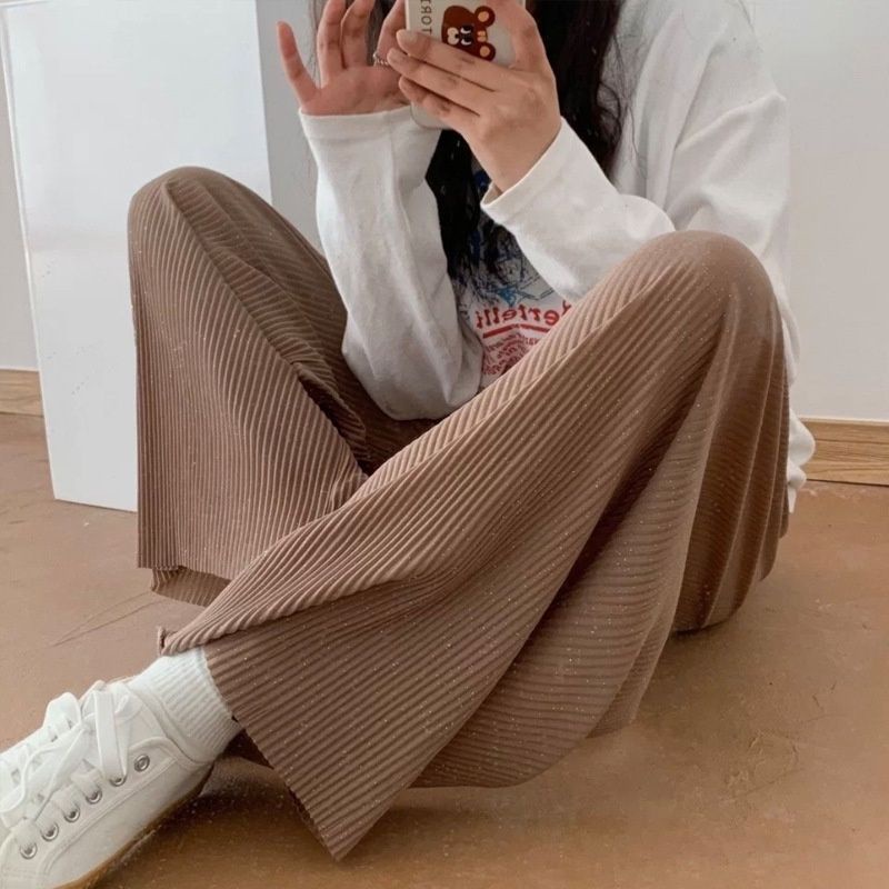 ☄️COD☄️Kulot Polos Gliters Wanita Import / Korean Long Pants Gliters Premium Fit S-XXL