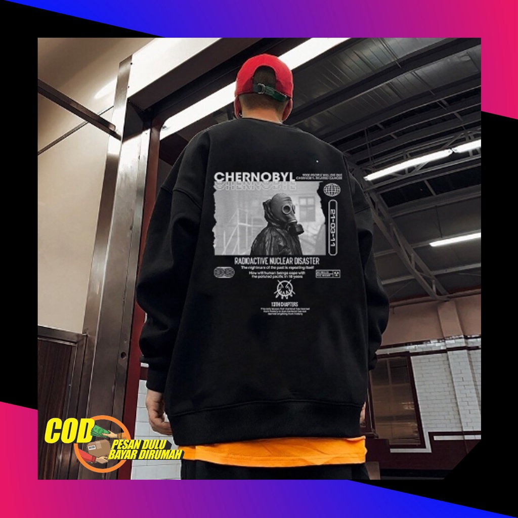 COD CN sweater crewneck Mask CHernobly Pria wanita Jaket Switer Motif Simple Kekinian Switer keren 
