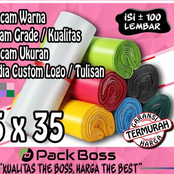 

❉ PREMIUM POLYMAILER PINK 25x35 CM (+/-100 lembar) Amplop Plastik Kurir ▲
