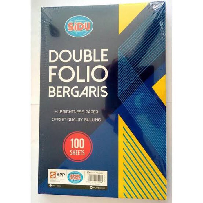 

Kertas Double Folio Bergaris SINAR DUNIA