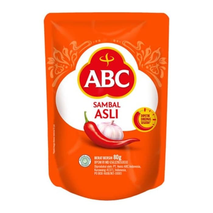 abc pouch | Saos ABC Sambal Asli Warna orange | oranye | oren | pouch 75 gram | saus sambal | saos |
