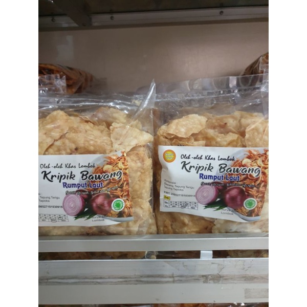 

keripik Bawang rumput laut. cemilan