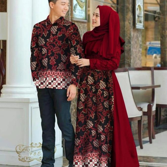 Ka Baju Couple Kapel Cople Kemeja Batik Gamis Busana Muslim Fashion Produk Terbaru