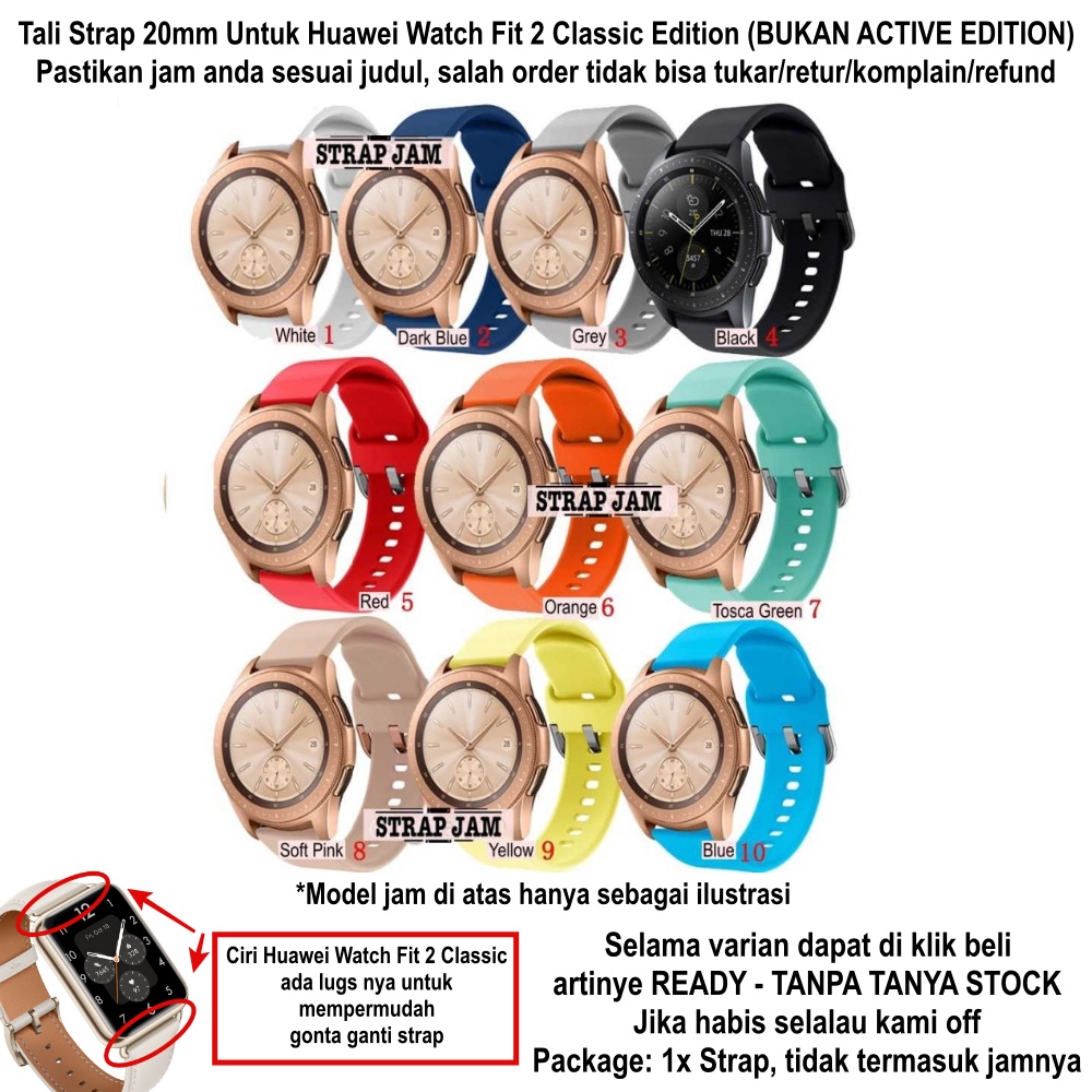 ATS ATL Strap Huawei Watch Fit 2 Classic - Tali Jam 20mm Silikon Lembut