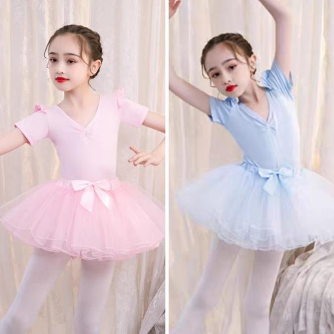 Baju balet Lengan pendek dengan tutu terpisah import/ BALLET DRESS