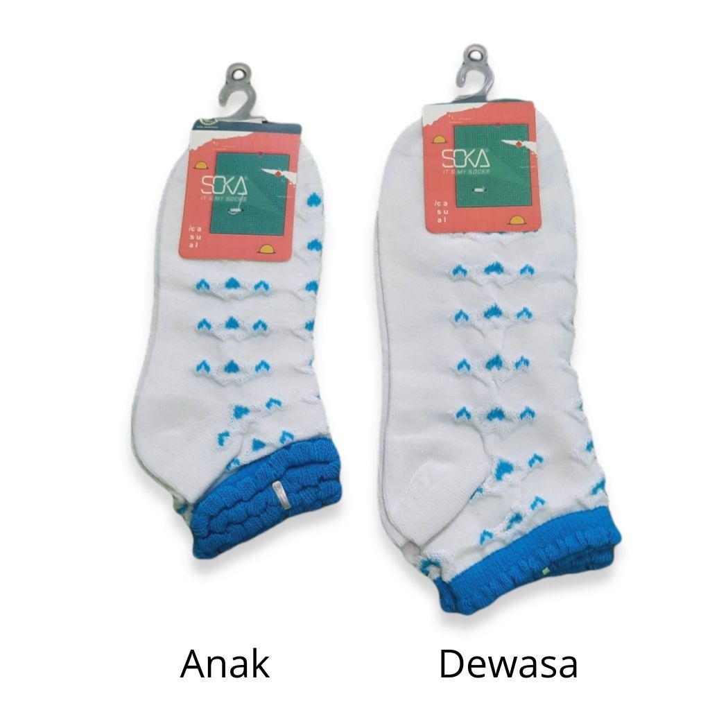 Kaos Kaki Pendek Anak dan Dewasa Semata Kaki - Soka Blue Lacy