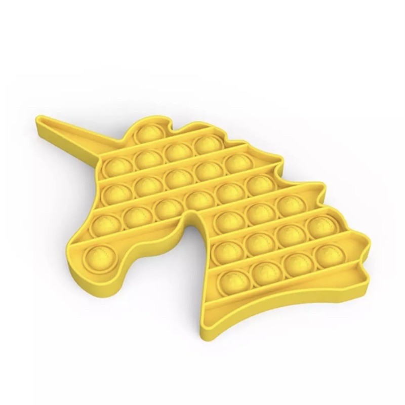 Mainan Fidget Pop It Toys Anak TERMURAH UNICORN AMONG US CRAB LOBSTER-Unicorn KUNING