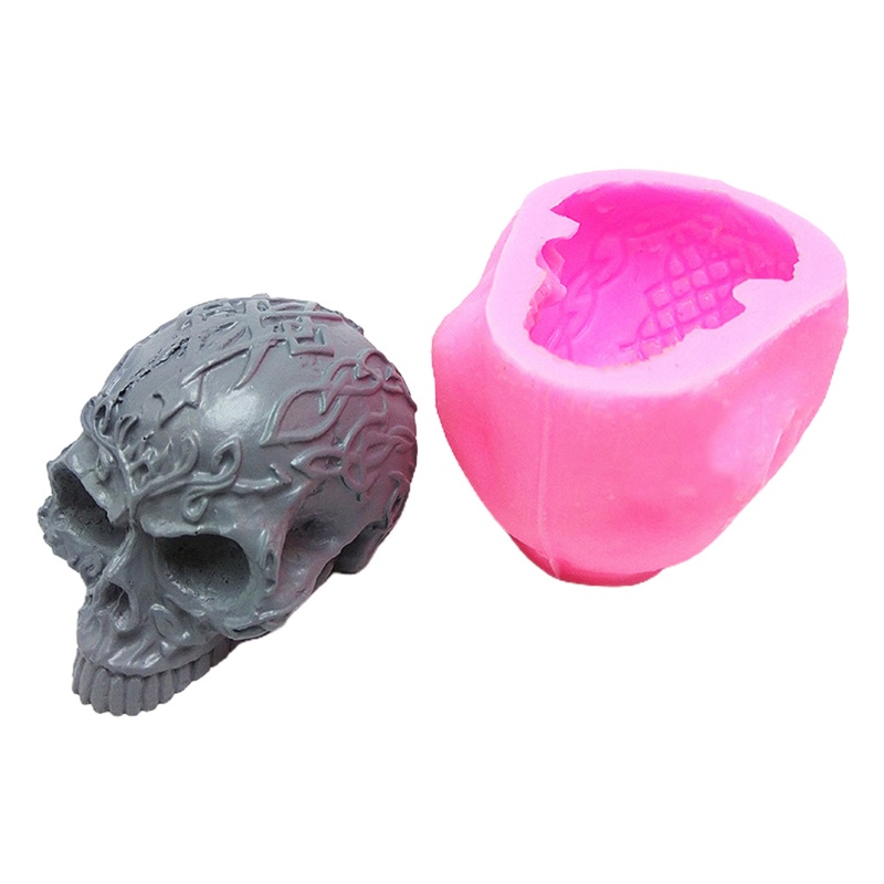 SIY  Halloween Skull Silicone Mold Epoxy Resin DIY Decoration Making Soap Candle