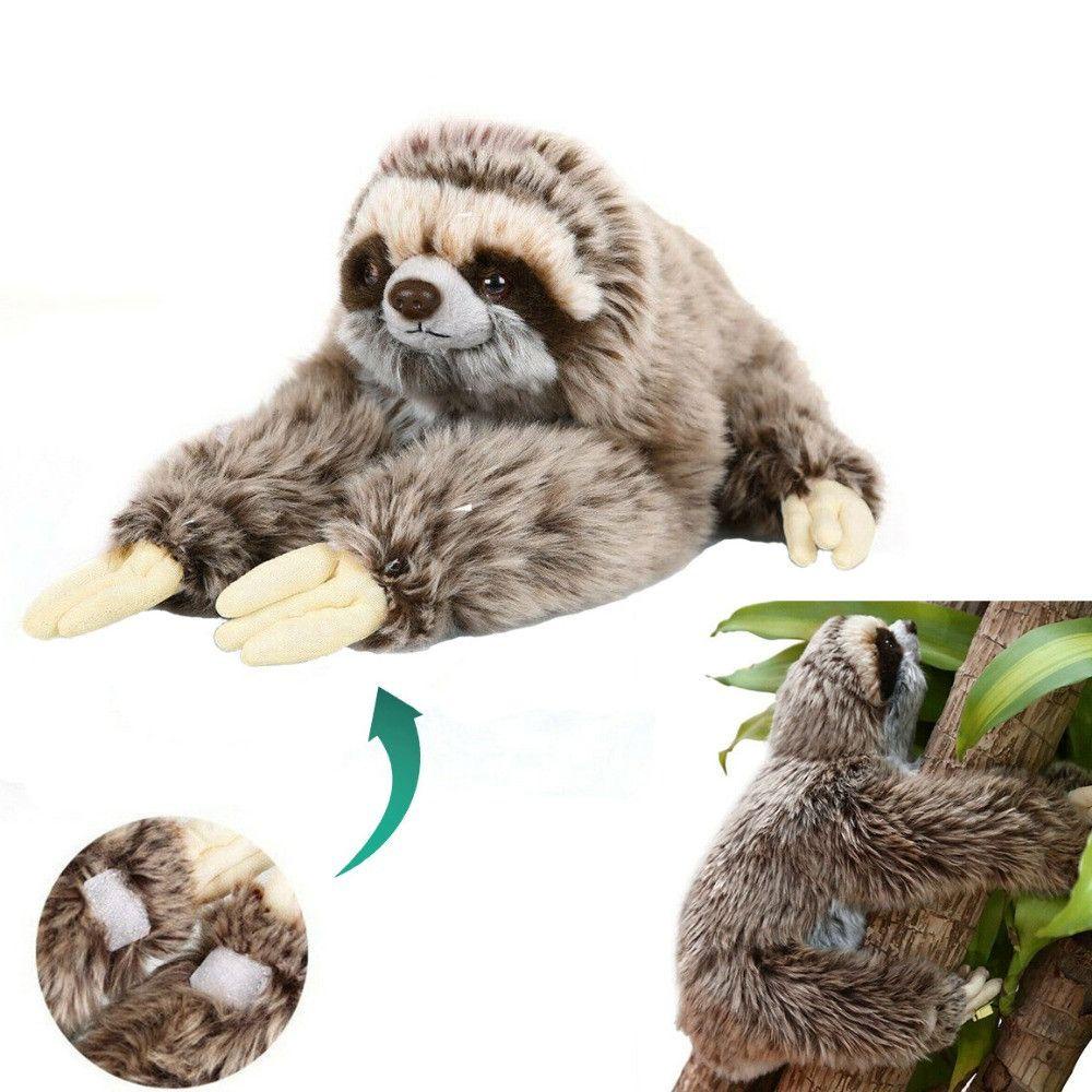 Rebuy Sloth Plush Toy Mainan Anak Ulang Tahun Boneka Binatang 35cm Tiga Berujung Hidup Nyata Lembut Mewah Sloth